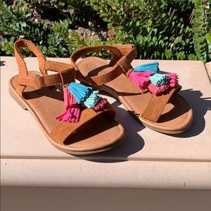 Girls Faux Suede Boho Tassel Sandals Cat & Jack